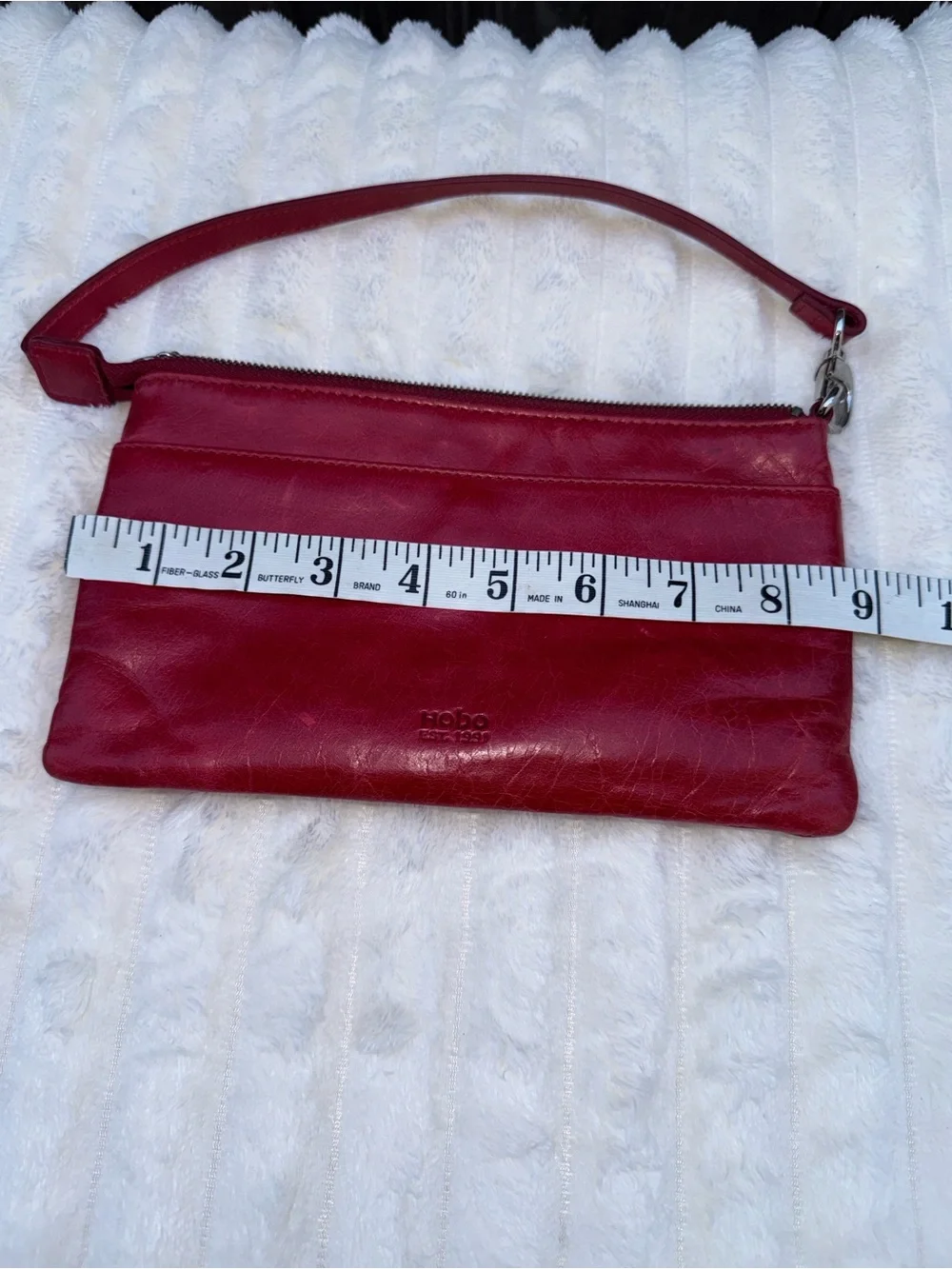 HOBO Red Leather Mara Crossbody Shoulder Bag